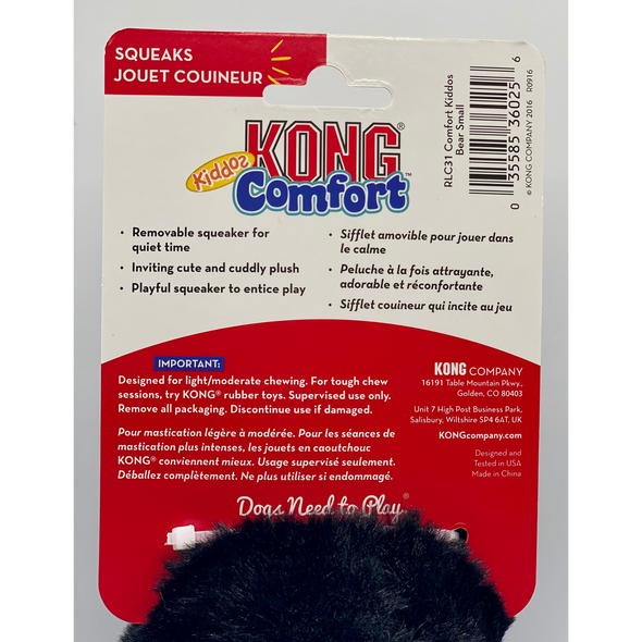 Kong Comfort, Black Bear